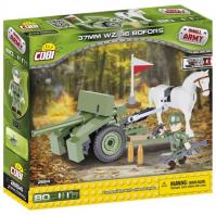 Stavebnice COBI 2184 II World War Kulomet Bofors 37 mm vzor 36/80 kostek+2 figurky