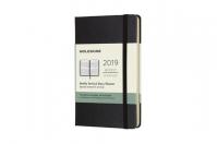 Moleskine: Vertikální týdenní diář 2019 tvrdý černý S