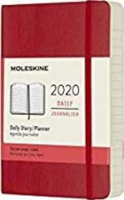 Moleskine: Diář 2020 denní měkký červený S