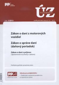 UZZ 3/2015 Zákon o dani z motorových vozidiel. Zákon o správe daní (daňový poriadok)