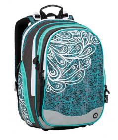 Bagmaster Dívčí školní batoh ELEMENT 9 A TURQUOISE/WHITE/GRAY