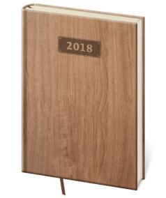 Diář 2018 - Wood/denní A5/světle hnědá