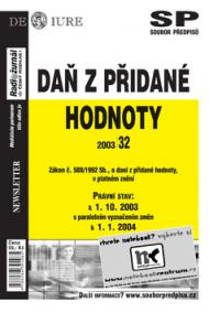 Daň z přidané hodnoty Právní stav k 1.10.2003